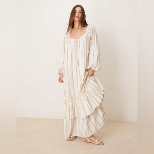 Elegant Cream Striped Maxi Dress ASOS